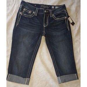 New! Miss Me Sz 28 Cuffed Capri Cropped Jeans Low